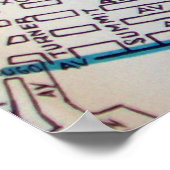 パターソンNJヴィンテージ地図ポスター ポスター (角)