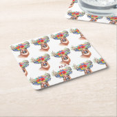 パターナフラワートナディアクリスマスクリスマス魔法コースター スクエアペーパーコースター (アングル)