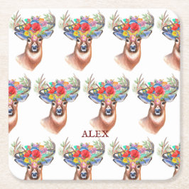 パターナフラワートナディアクリスマスクリスマス魔法コースター スクエアペーパーコースター