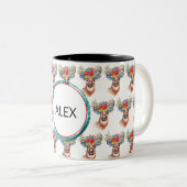 パターナフラワートナディースクリスマス魔法コーヒーマグ ツートーンマグカップ (正面右)