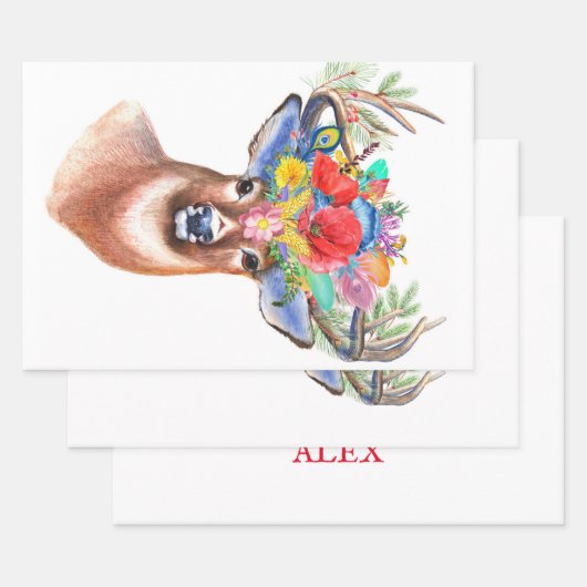 パターナフラワートナディースクリスマス魔法 ラッピングペーパーシート (セット)