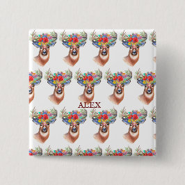 パターナフラワートナディースクリスマス魔法 缶バッジ