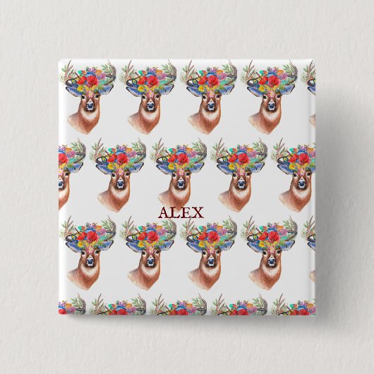 パターナフラワートナディースクリスマス魔法 缶バッジ (正面)