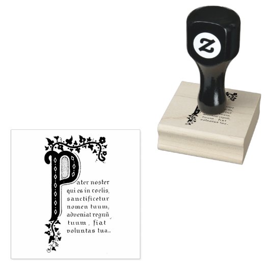 パターノスター私たちの父の祈りの言葉でラテン ラバースタンプ (押印)