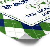 パターモダンアーガイルンゴルフAny Age誕生日標識 ポスター (角)