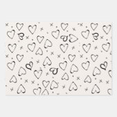 パターモダンンかわいいピンクのハートドット21歳の誕生日 ラッピングペーパーシート (正面3)