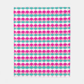 パターモダンンかわいらしホタテの女の子ピンク緑の玉 フリースブランケット (正面)