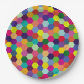 パターモダンンカラフル-ファッション春ヒップスター ペーパープレート (正面)