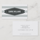 パターモダンンストライプのググレーバッジファッションラベル 名刺 (正面/裏面)