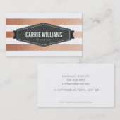 パターモダンンストライプのググレーバッジ銅 名刺 (正面/裏面)