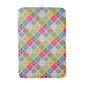 パターモダンンブルーピンクのモロッコスタイルバスマット バスマット (正面縦)