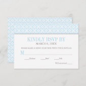 パターモダンンブルー男の赤ちゃんバプテスマ 出欠カード (正面/裏面)