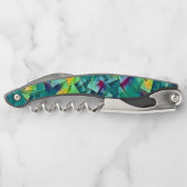 パターモダンンモザイクグリーン美しいコルクねじ ソムリエナイフ (裏面)