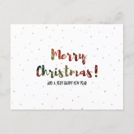 パターモダンンレッドとグリーンタイポグラフィ シーズンポストカード