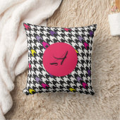 パターモダンン千鳥格子のピンク&パープルモノグラム クッション (ブランケット)