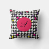 パターモダンン千鳥格子のピンク&パープルモノグラム クッション (裏面)