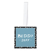 パターモダンン犬の猫3写真コラージュ キューブオーナメント (正面)