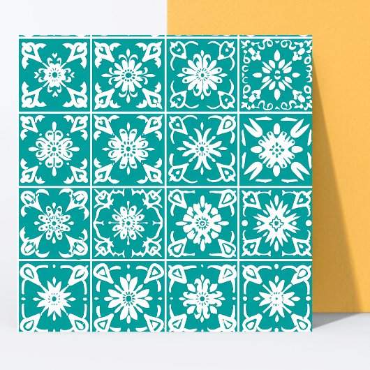 パターモダンン白と青地中海の タイル