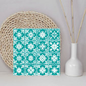 パターモダンン白と青地中海の タイル