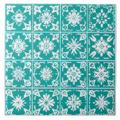 パターモダンン白と青地中海の タイル (正面)