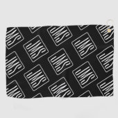 パターモダンン | ブラック&ホワイト ゴルフタオル (横)