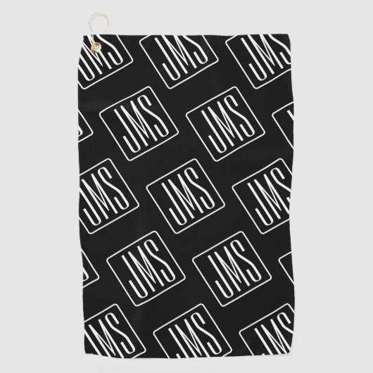 パターモダンン | ブラック&ホワイト ゴルフタオル (正面)