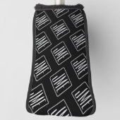 パターモダンン | ブラック&ホワイト ゴルフヘッドカバー (回転90)