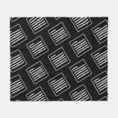 パターモダンン | ブラック&ホワイト フリースブランケット (正面(横))