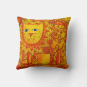 パターンが施された水彩ライオンのイラスト クッション (裏面)