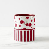 パターンさくらんぼフルーツコーヒーマグ ツートーンマグカップ (中央)