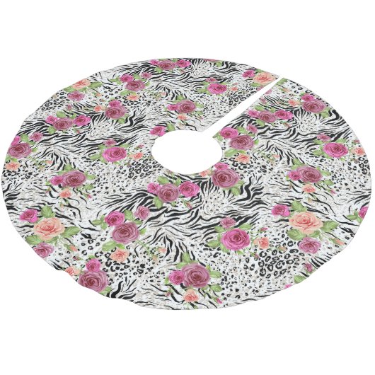 パターンとアニマルプリント ブラッシュドポリエステルツリースカート (アングル)