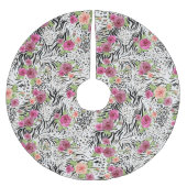 パターンとアニマルプリント ブラッシュドポリエステルツリースカート (正面)