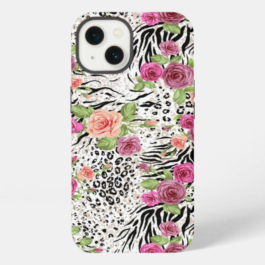 パターンとアニマルプリント iPhoneケース (裏面)