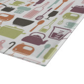 パターンとカラフル料理アイコン カッティングボード (角)