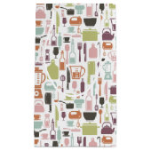 パターンとカラフル料理アイコン スモールペーパーバッグ (正面)