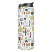 パターンとカラフル料理アイコン タンブラー (回転左)