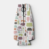 パターンとカラフル料理アイコン ボトルクーラー (裏面)