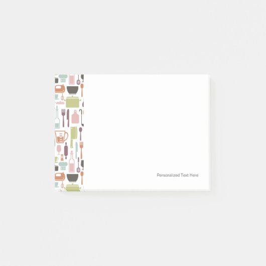 パターンとカラフル料理アイコン ポストイット (正面)