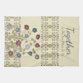 パターンとフローラアクセント キッチンタオル (横)