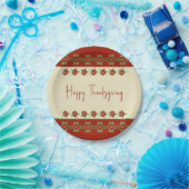 パターンとフローラ混合オレンジ ペーパープレート (パーティー)