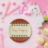 パターンとフローラ混合オレンジ ペーパープレート (パーティー)