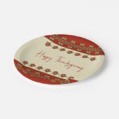 パターンとフローラ混合オレンジ ペーパープレート (アングル)