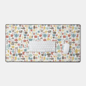 パターンと料理アイコン デスクマット (キーボード&マウス)