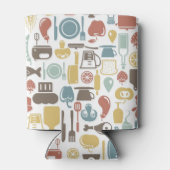 パターンと料理アイコン 缶クーラー (裏面)