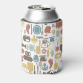 パターンと料理アイコン 缶クーラー (缶裏面)