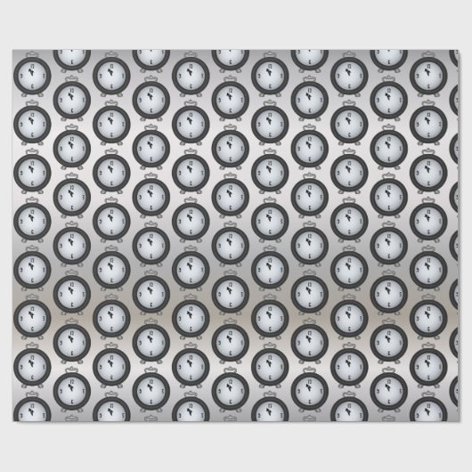パターンによってタイルを張られるパーティーの覆い大晦日の時計の ラッピングペーパー (フラット)