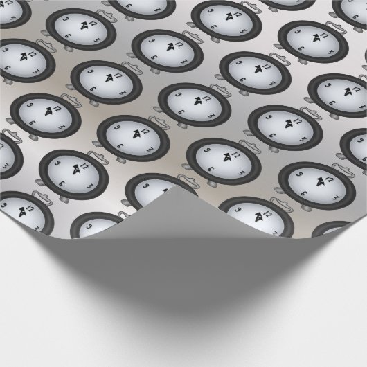 パターンによってタイルを張られるパーティーの覆い大晦日の時計の ラッピングペーパー (角)