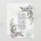 パターンに従わないで、ローマ人への手紙12:2 ポストカード (正面/裏面)