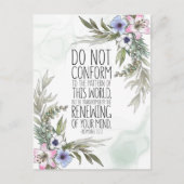 パターンに従わないで、ローマ人への手紙12:2 ポストカード (正面)