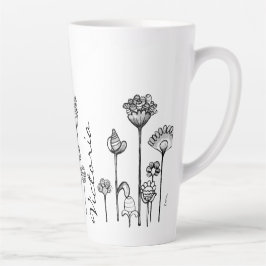 パターンに記載の名前を変更可能 ブラック＆ホワイト カフェラテマグ